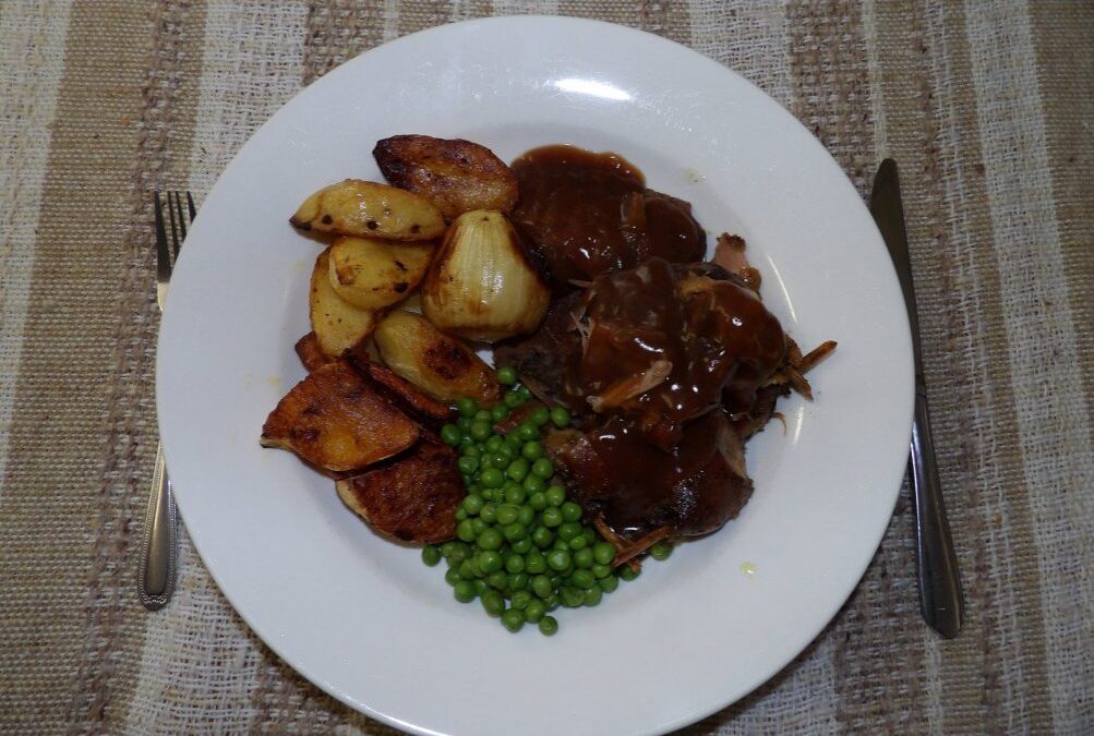 A duck casserole with prunes