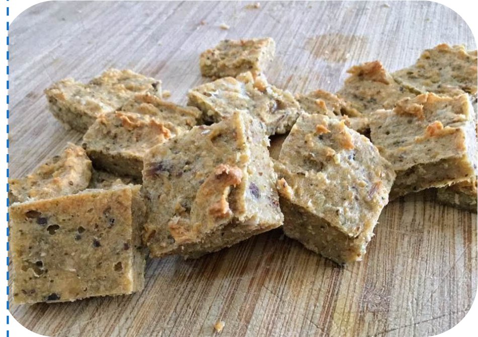 Salmon and tuna dog treats cut into squares